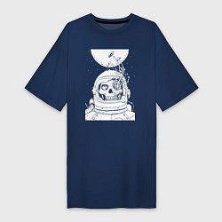 Женская футболка-платье Труп космонавта порос грибами