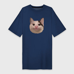 Женская футболка-платье Polite cat meme