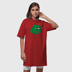 Футболка женская-платье Лягушонок Пепе-Frog Pepe, цвет: красный — фото 2