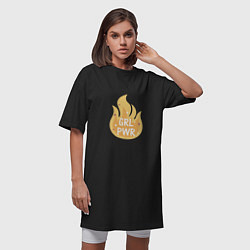 Футболка женская-платье Fire girl power, цвет: черный — фото 2