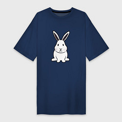 Женская футболка-платье Снежный кролик