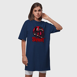 Футболка женская-платье Slipknot rock, цвет: тёмно-синий — фото 2