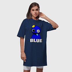 Футболка женская-платье Радужные друзья улыбчивый Синий, цвет: тёмно-синий — фото 2