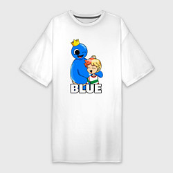 Женская футболка-платье Радужные друзья Синий и малыш