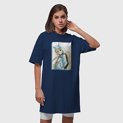 Футболка женская-платье Кон арт - Инцидент Кэмоно, цвет: тёмно-синий — фото 2