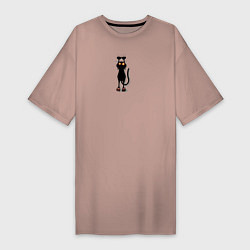 Женская футболка-платье Кошка царапка