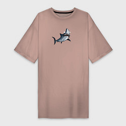 Женская футболка-платье Удивлённая акула