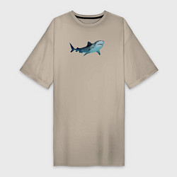 Женская футболка-платье Realistic shark