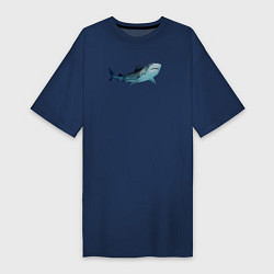 Женская футболка-платье Realistic shark