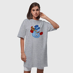 Футболка женская-платье Snowman BTC, цвет: меланж — фото 2