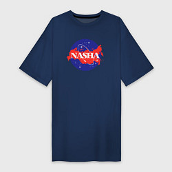 Футболка женская-платье NASHA - наша Земля, цвет: тёмно-синий