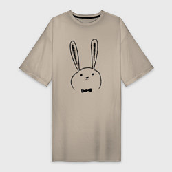 Женская футболка-платье Кролик с бабочкой