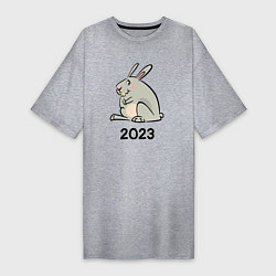 Женская футболка-платье Большой кролик 2023