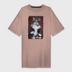Женская футболка-платье Happy New Year - Лохматый котяра
