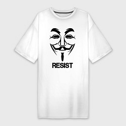 Женская футболка-платье Guy Fawkes - resist