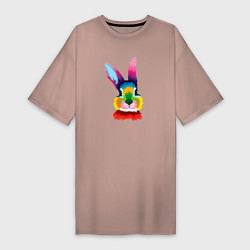 Женская футболка-платье Поп-арт кролик