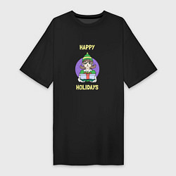Женская футболка-платье Счастливых праздников