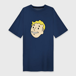 Футболка женская-платье Vault boy head, цвет: тёмно-синий