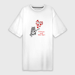 Женская футболка-платье I love you more than fish