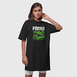 Футболка женская-платье Ford Focus art, цвет: черный — фото 2