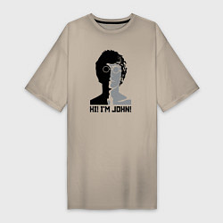 Женская футболка-платье Джон Леннон - портрет