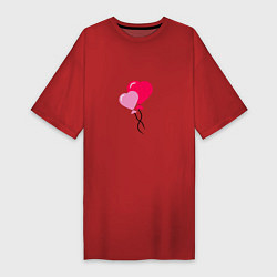 Женская футболка-платье Шарики на День Влюбленных