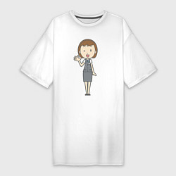 Женская футболка-платье Офисная леди согласна