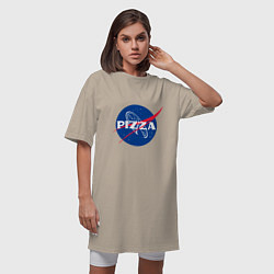 Футболка женская-платье Nasa - pizza, цвет: миндальный — фото 2