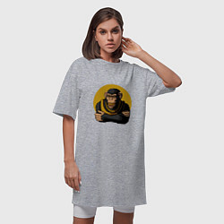 Футболка женская-платье Реальный шимпанзе, цвет: меланж — фото 2