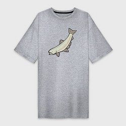 Женская футболка-платье Рыба лосось