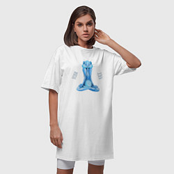 Футболка женская-платье Медитирующий кролик, цвет: белый — фото 2