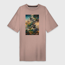 Женская футболка-платье Фантастический пейзаж