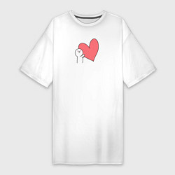 Женская футболка-платье Сердце - мем