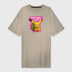 Женская футболка-платье Minecraft - Pikachu