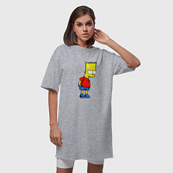 Футболка женская-платье Недовольный Барт, цвет: меланж — фото 2