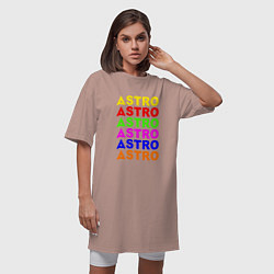 Футболка женская-платье Astro color logo, цвет: пыльно-розовый — фото 2