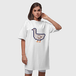 Футболка женская-платье Птица Чайка Пиксели, цвет: белый — фото 2