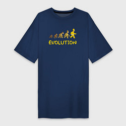Футболка женская-платье Эволюция Гомера, цвет: тёмно-синий