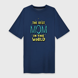 Женская футболка-платье Лучшая мама в мире со звёздочками