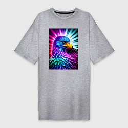 Женская футболка-платье Neon eagle - neural network