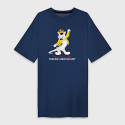 Женская футболка-платье Фредди Меркьюри кот