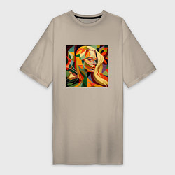 Женская футболка-платье Женщина-абстракция