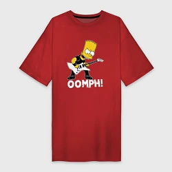Футболка женская-платье OOMPH! Барт Симпсон роке, цвет: красный