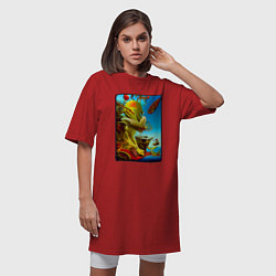 Футболка женская-платье Imitating Salvador Dali - neural network - surreal, цвет: красный — фото 2