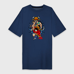 Футболка женская-платье One Piece run, цвет: тёмно-синий