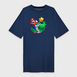Женская футболка-платье Марио, Йоши и звезда