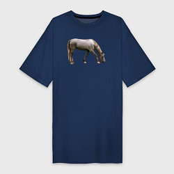 Футболка женская-платье Креольская лошадь, цвет: тёмно-синий