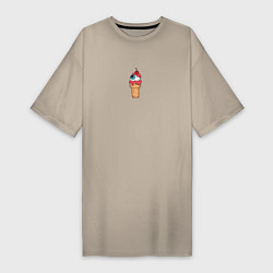 Женская футболка-платье Глаз в стаканчике для мороженого