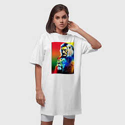 Футболка женская-платье Salvador Dali and lion, цвет: белый — фото 2