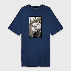 Женская футболка-платье Санкт-Петербург котик
